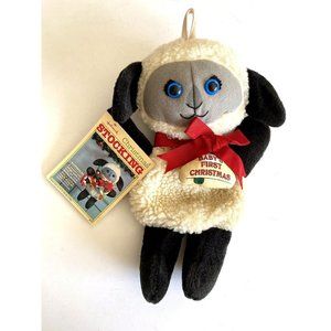1983 Vintage Hallmark Stuffables Lamb Baby's First Stocking Blue Eyes Plush 14"